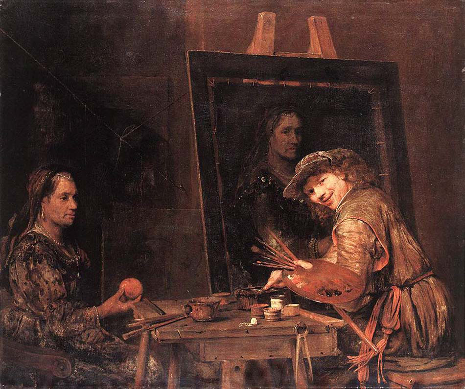 Self-Portrait-Painting an Old Woman